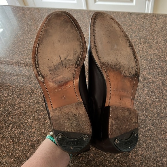 SANDRO MENS BROWN LEATHER ANKLE BOOTS-41 - Picture 8 of 11